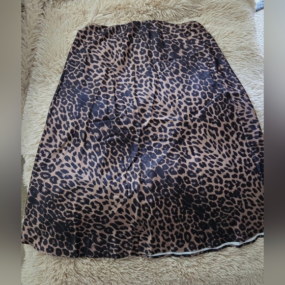 Satin High Waist Hidden Elasticized Waistband Flared A Line Skirt #838 - Picture 8 of 12